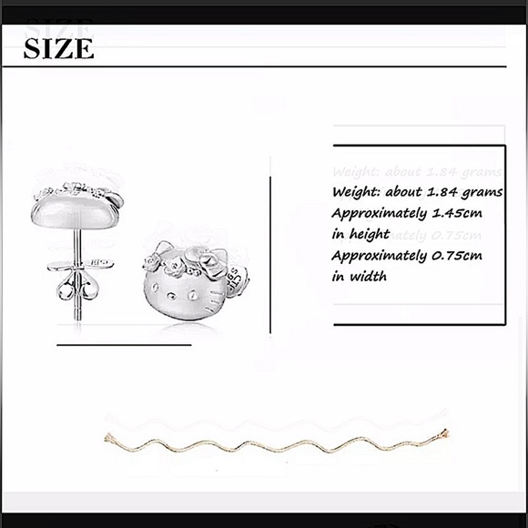 Hello Kitty Sterling Silver Handmade Matching Necklace Bracelet Earrings Set - Picture 4 of 11